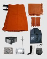 9 Pieces Saffron Tartan Kilt Outfit