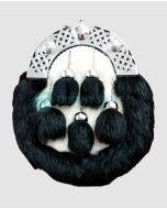 Black and White Rabbit Fur Kilt Sporran
