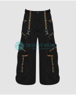 Black & Camouflage Goth Military Pants