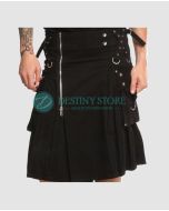 Black Gothic Zipper Fashion Kilt
