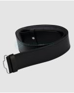 Black Plain Leather Kilt Belt
