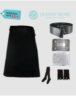 Black Plain Tartan Kilt Deal