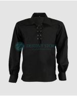 Black Scottish Jacobite Ghillie Kilt Shirt