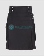Girl Black Utility Kilt