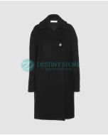 Ladies Portugal Black Wool Coat