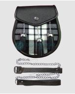 MacFarlane Black and White Tartan Sporran