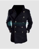Marine Black Wool Pea Coat