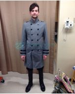Men Grey Colonel Military Wool Coat