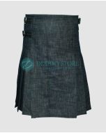 Denim Kilt For Scottish Men New