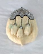 Scottish White Rabbit Fur Sporran