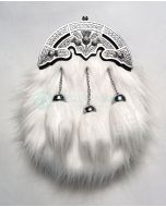 White Faux Fur Vegan Leather Sporran