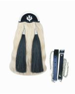 White Horse Hair Thistle Badge Kilt Sporran