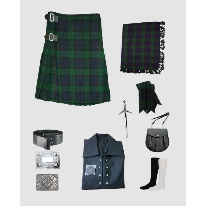 Black Watch Tartan Kilt Outfit Package