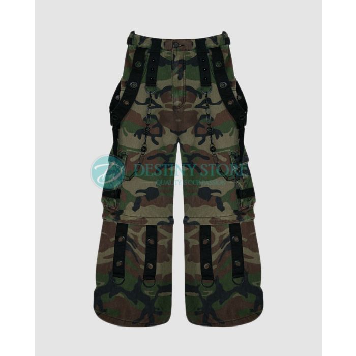 Baggy Camo Gothic Trouser with Chains