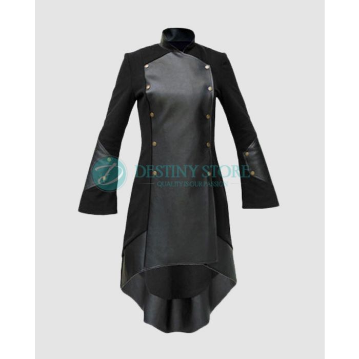 Ladies Military Style Gothic Fleece Coat