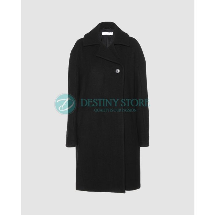 Ladies Portugal Black Wool Coat
