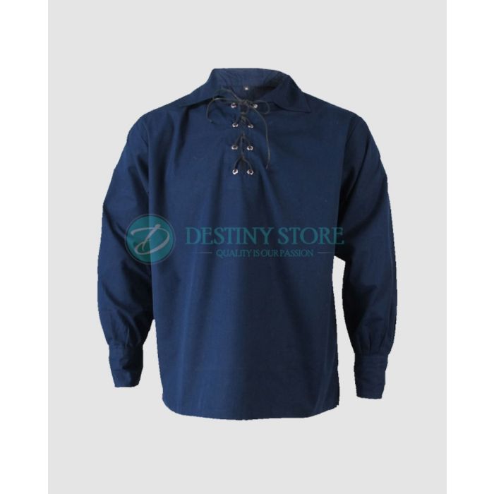 Navy Blue Jacobite Kilt Shirt