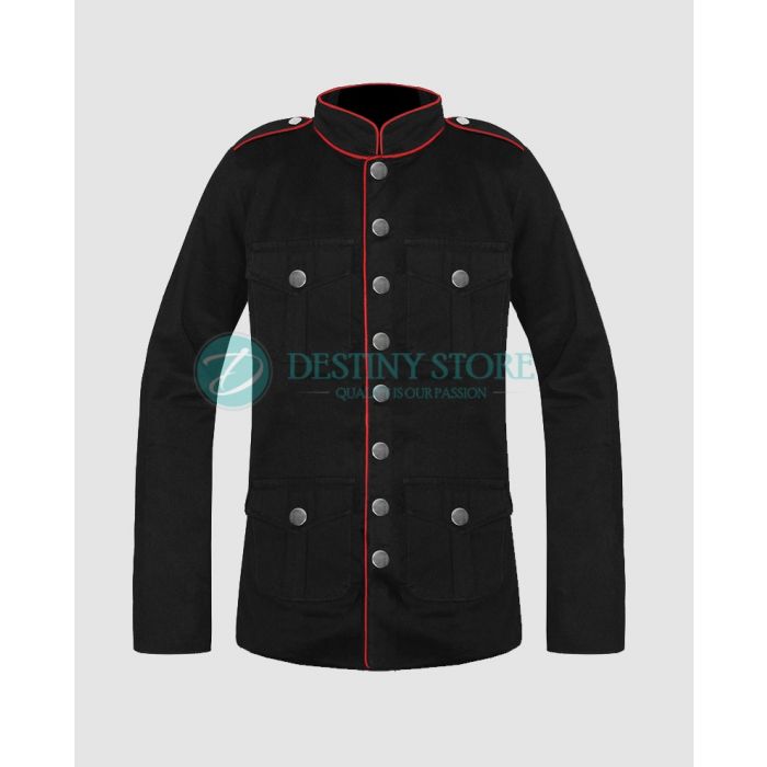 Red Trim Gothic Military Commander Jacket
