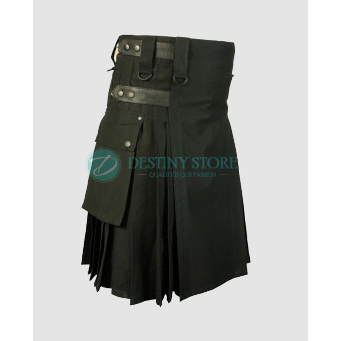 Adjustable Fashion Kilt with Leather Straps