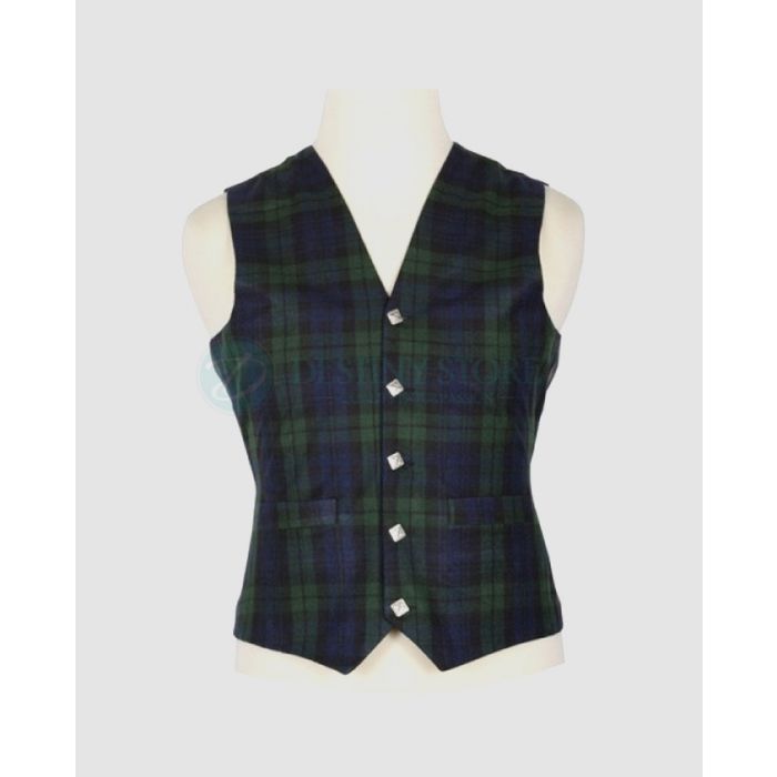 Black Watch Tartan Waistcoat