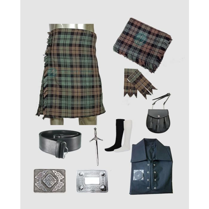 Black Watch Weathered Tartan Kilt Outfit