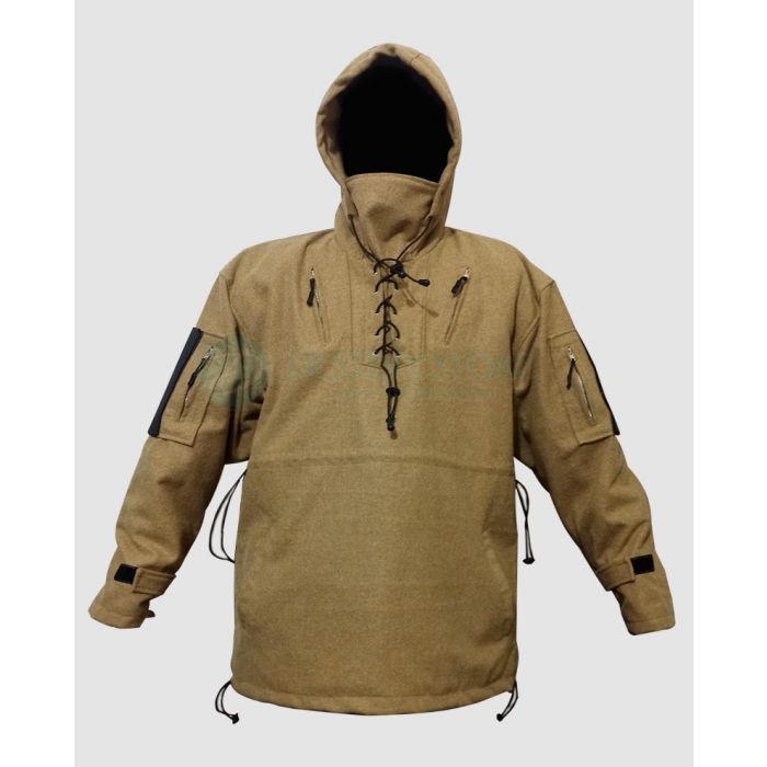 Custom Made Bushcraft Black Wool Boreal Anorak