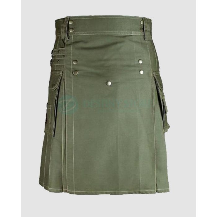 Olive Green Scout Kilt