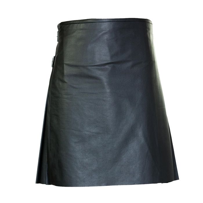 Scottish Design Black Leather Kilt