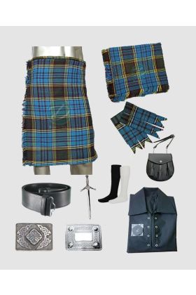 9 Pieces Clan Anderson Tartan Kilt Outfit