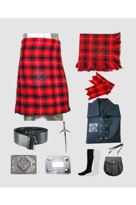 9 Pieces Clan Maclver Tartan Kilt Outfit