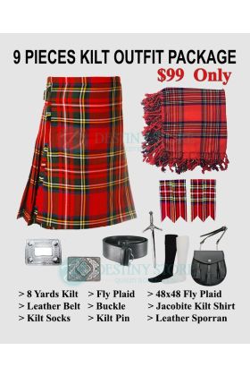Royal Stewart Tartan Wedding Kilt Outfit Package