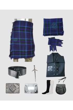 9 Pieces Spirit of Scotland Tartan Kilt Outfit