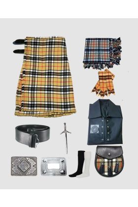 thompson camel tartan kilt outfit package