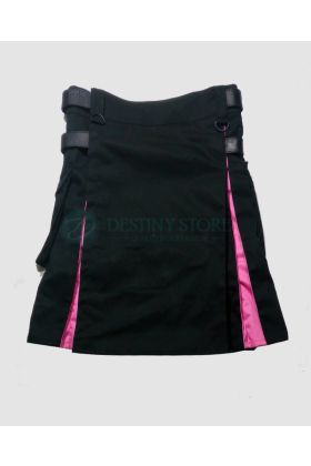 Black and Pink Hybrid Kilt