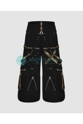 Black &amp; Camouflage Goth Military Pants