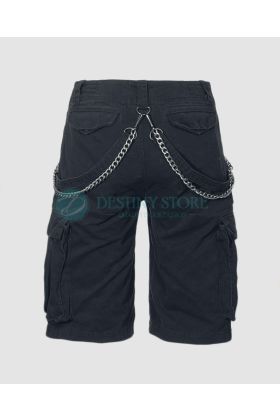 Black Gothic Chain Short Pant