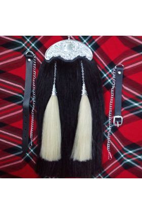 black horse hair kilt sporran