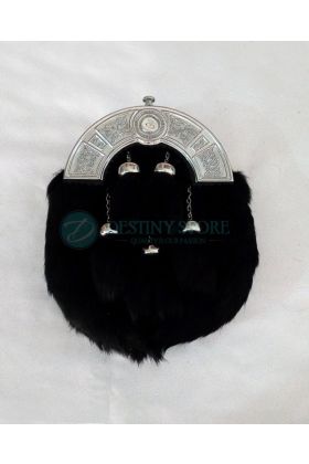 Black Rabbit Fur Kilt Sporran