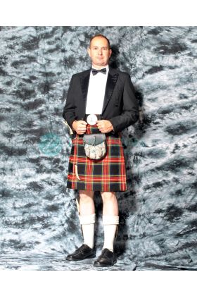 Black Stewart Tartan Kilt Live