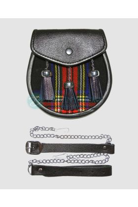 Black Stewart Tartan Kilt Sporran