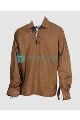Brown Jacobite Ghillie Kilt Shirt