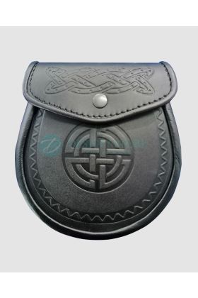 Celtic Circle Embossed Leather Sporran