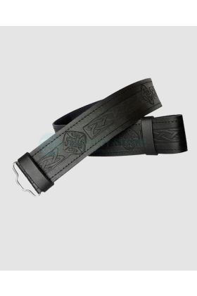 Traditional Celtic Embossed Leather Belt