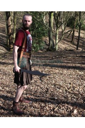 Men Chocolate Brown Utility Kilt