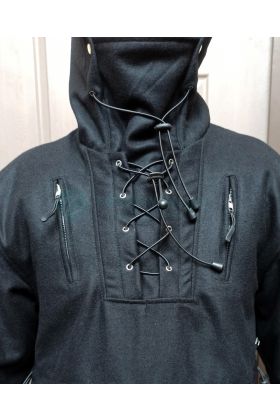 Custom Made Bushcraft Black Wool Boreal Anorak