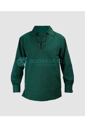 Dark Green Jacobite Ghilli Kilt Shirt