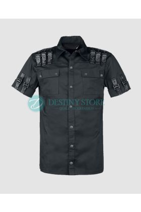 Fashion Buckles Black Goth Shirt