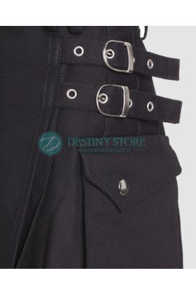 Girl Black Utility Kilt
