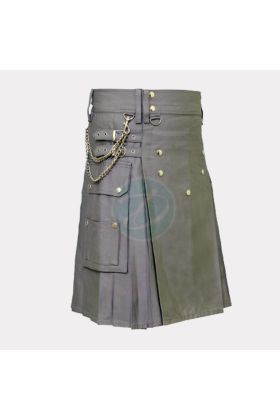 Men Grey Charm Utility Kilt