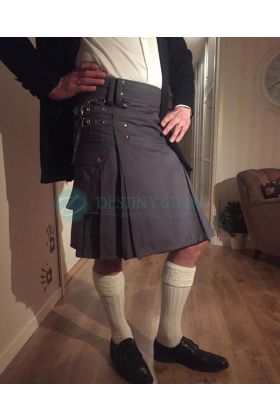 Men Grey Charm Utility Kilt